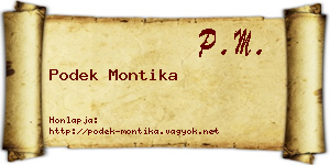 Podek Montika névjegykártya